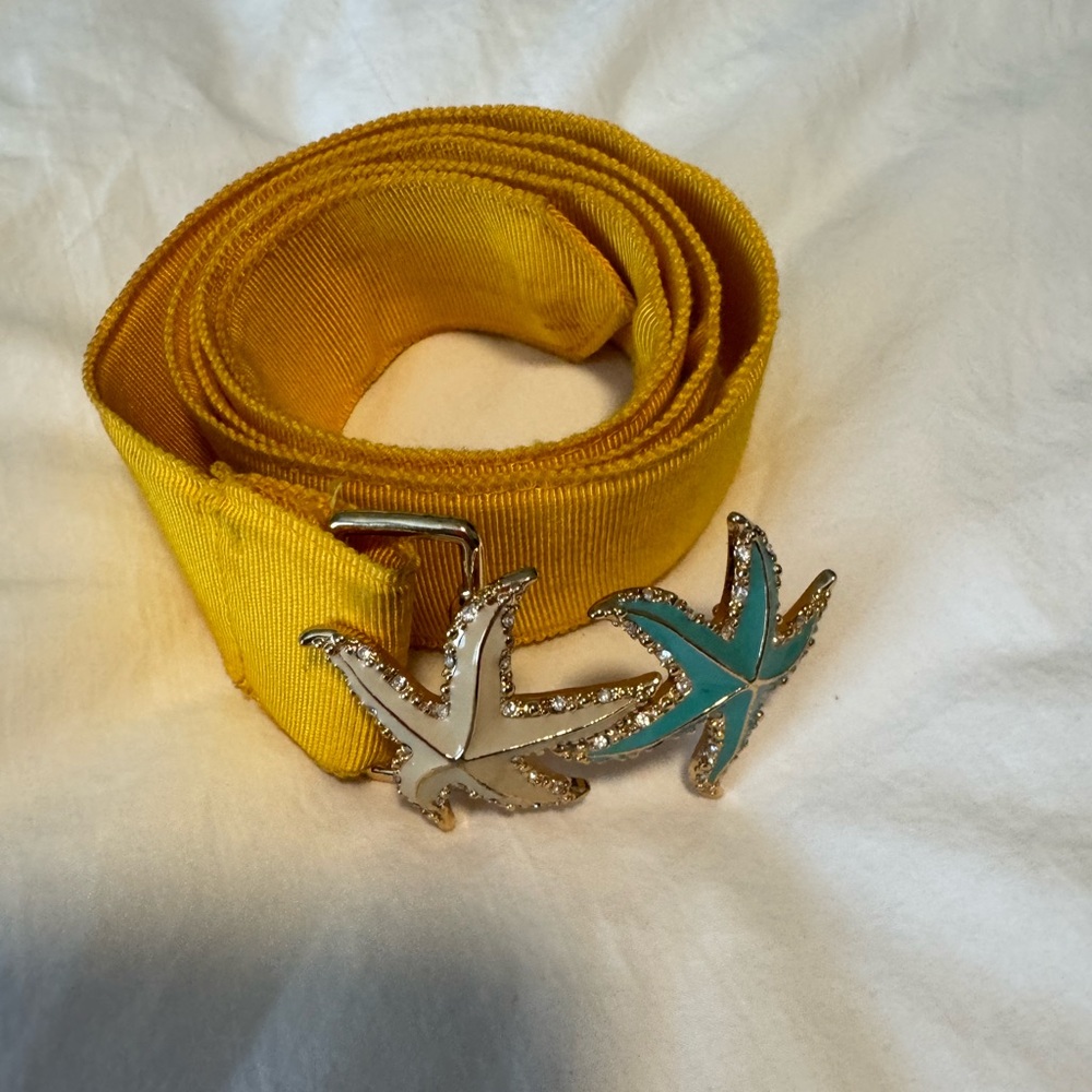 J crew yellow star belt